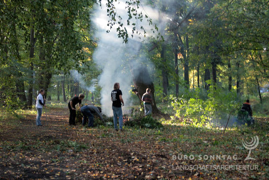 Anleitung von Arbeitsgruppen im Schlosspark, 2008